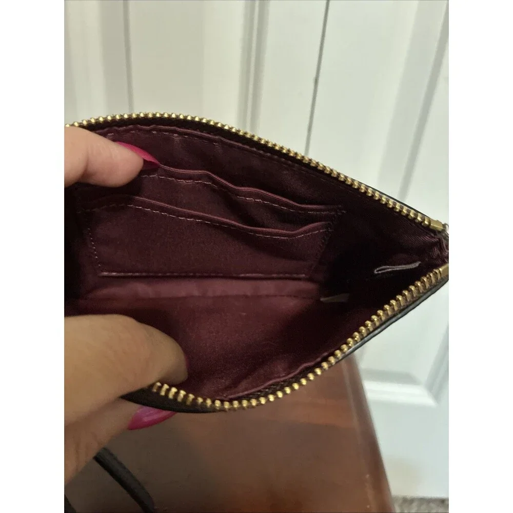 Coach Unicorn Fantasy Signature Wallet Wristlet Leather Brown